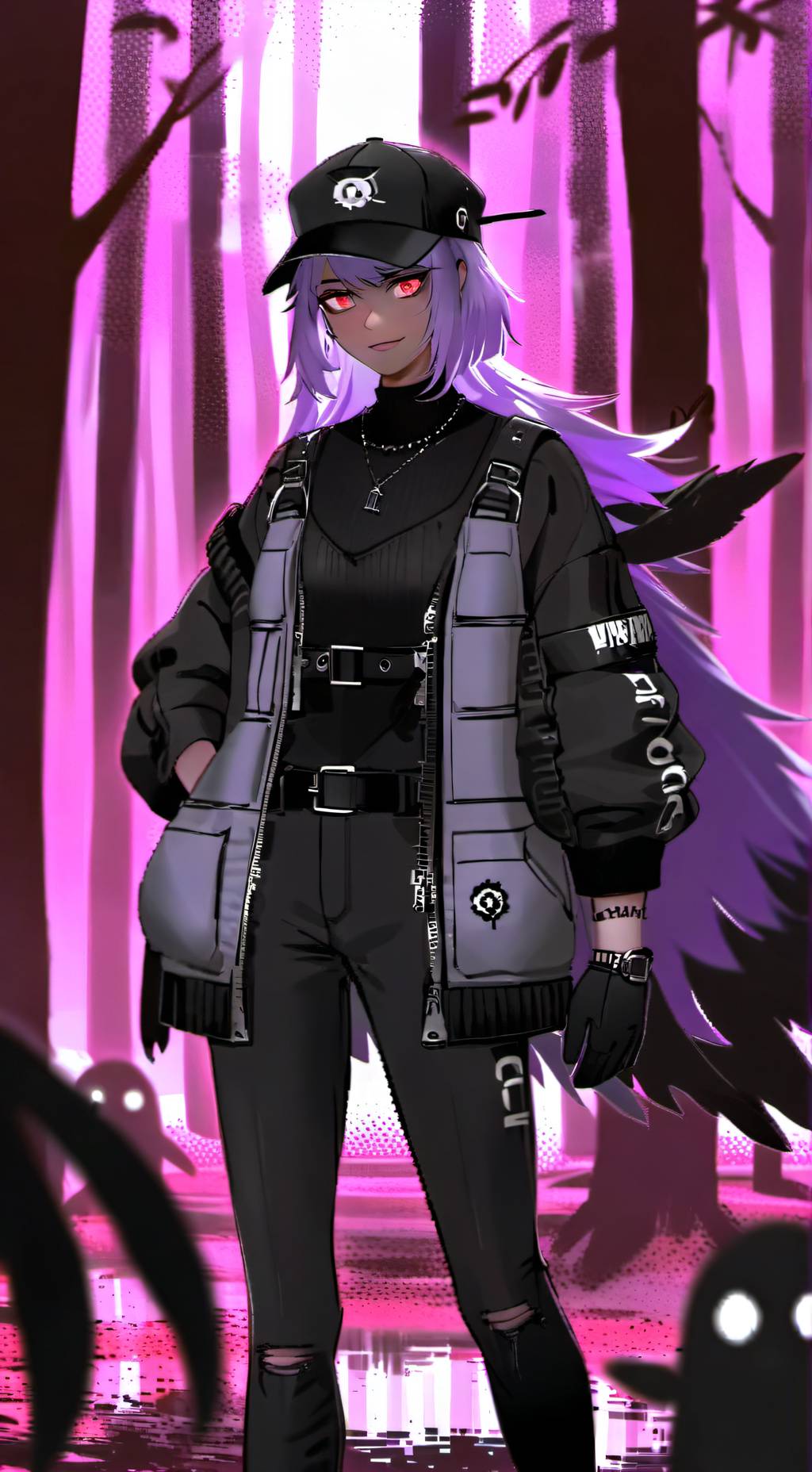 ai character: emilia :D XD background