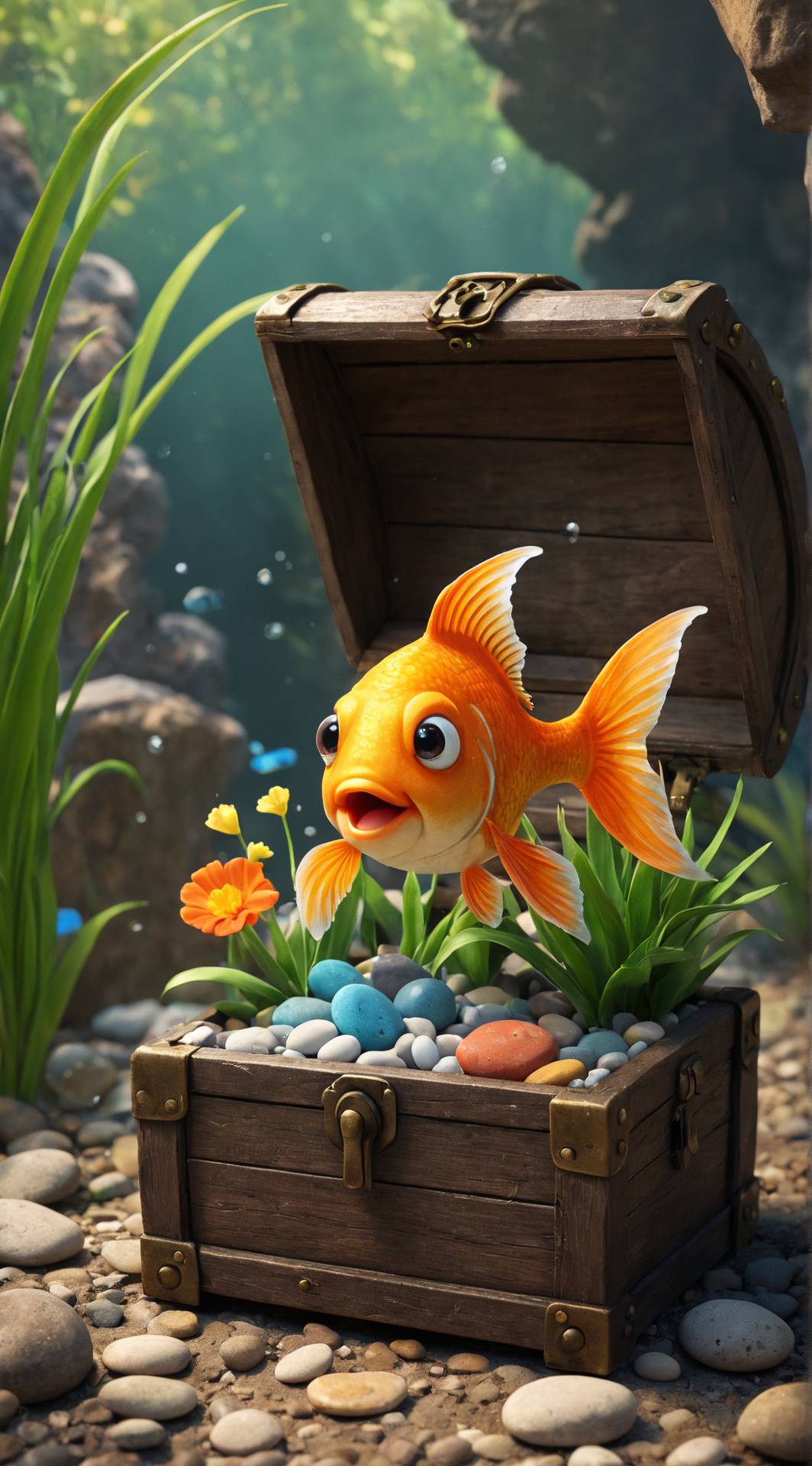 ai character: Bubbles background