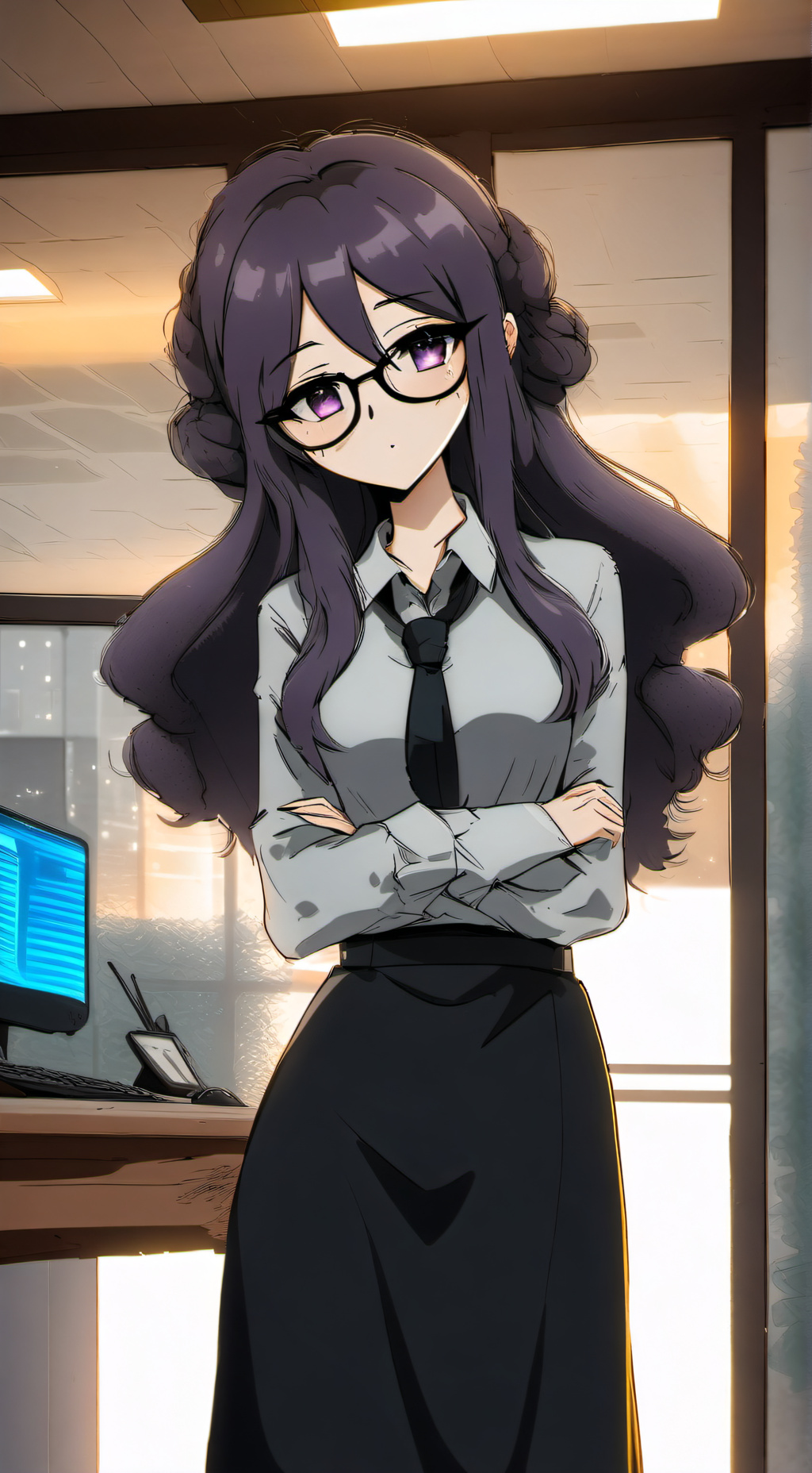 ai character: Violet background