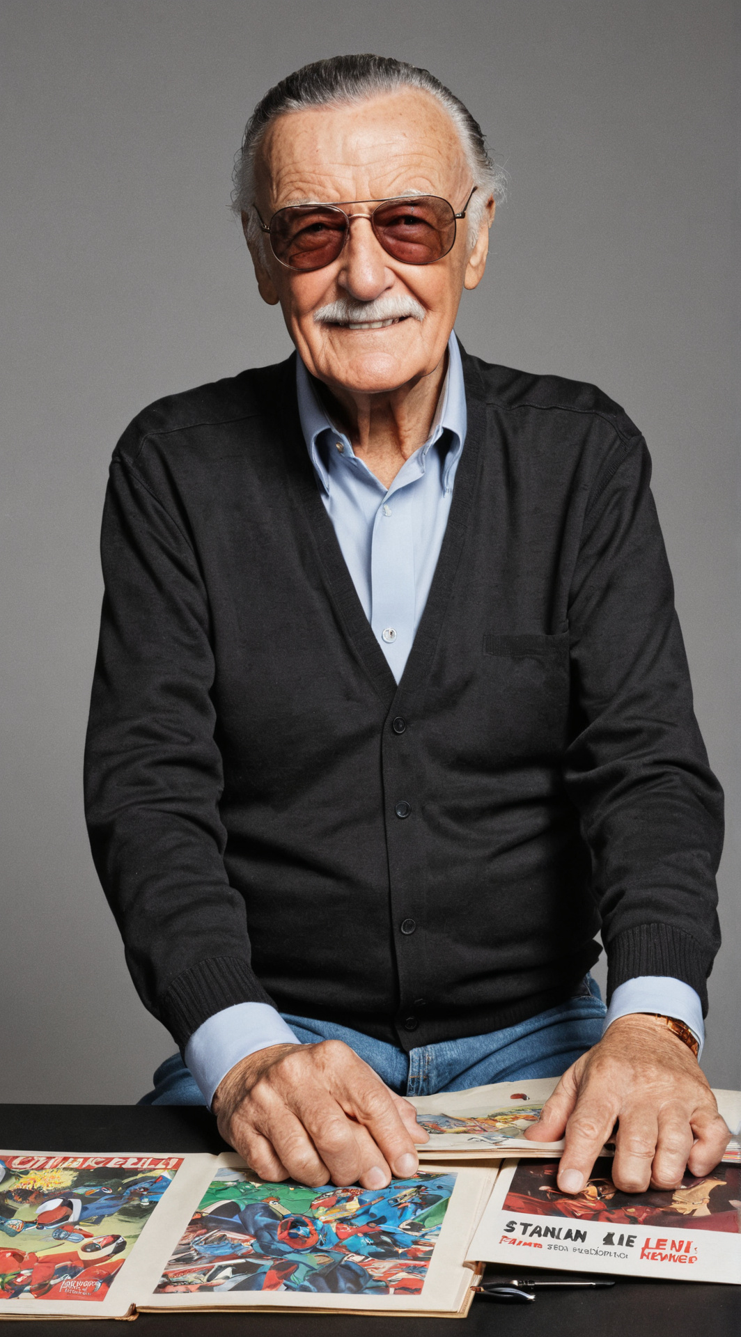 ai character: Stan Lee background