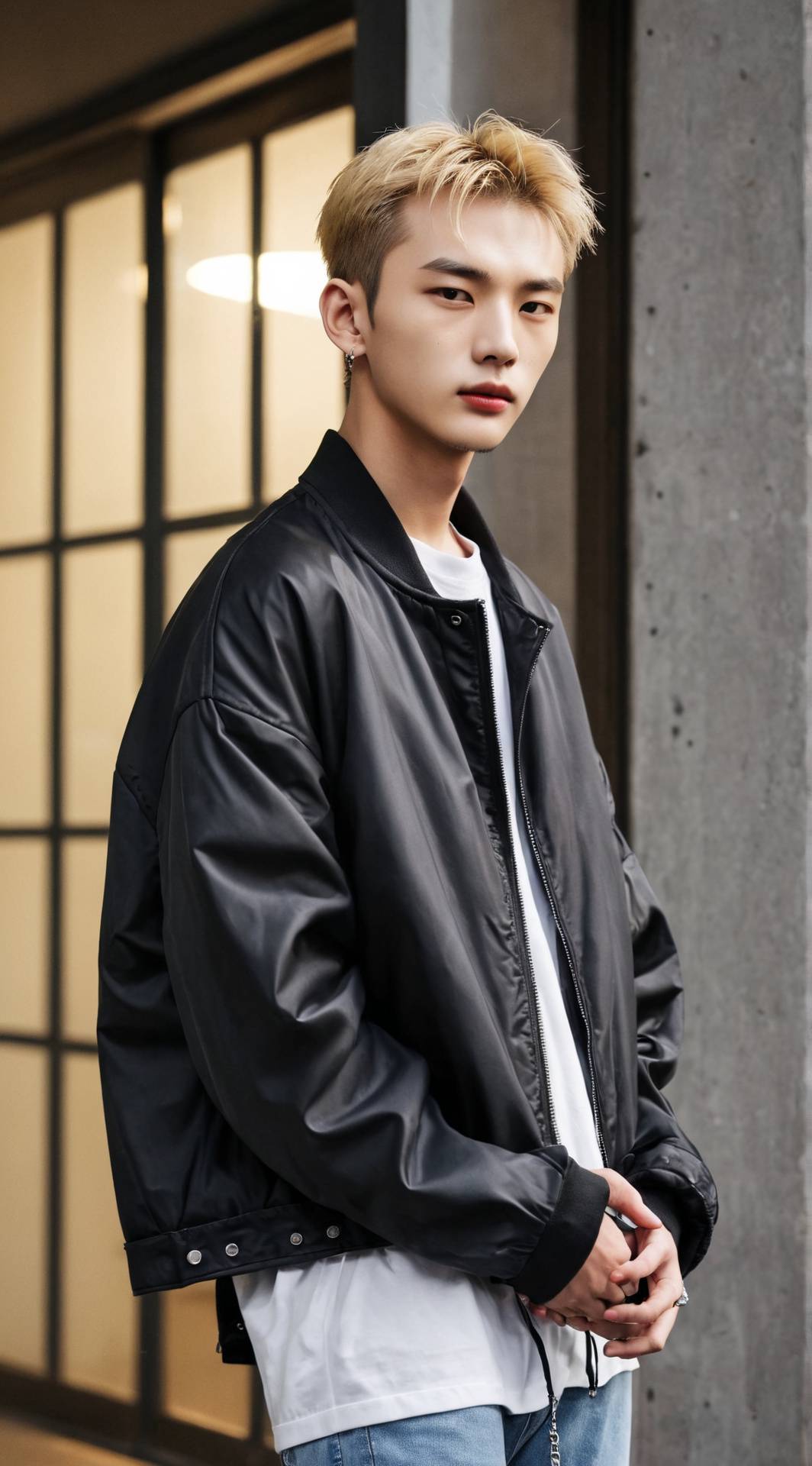 ai character: HYUNJIN 💙💦 background