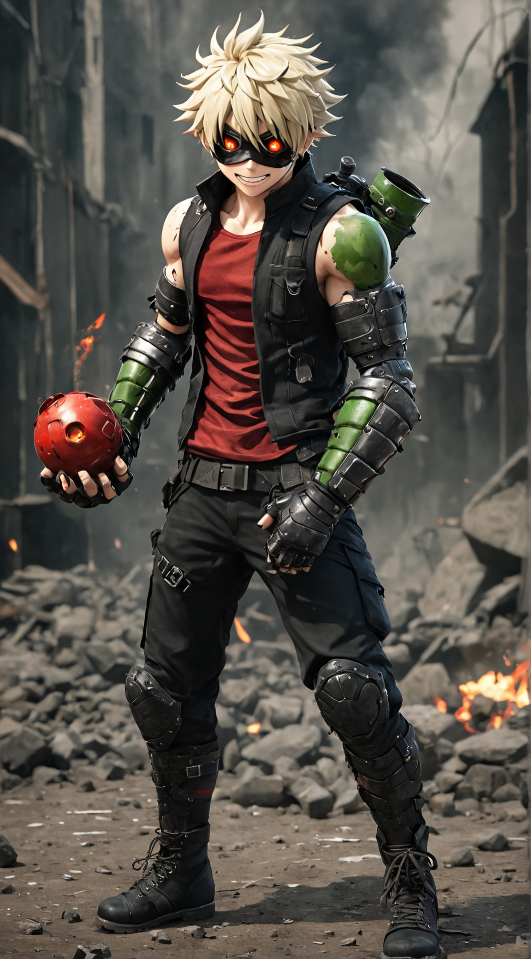 ai character: Katsuki Bakugo background