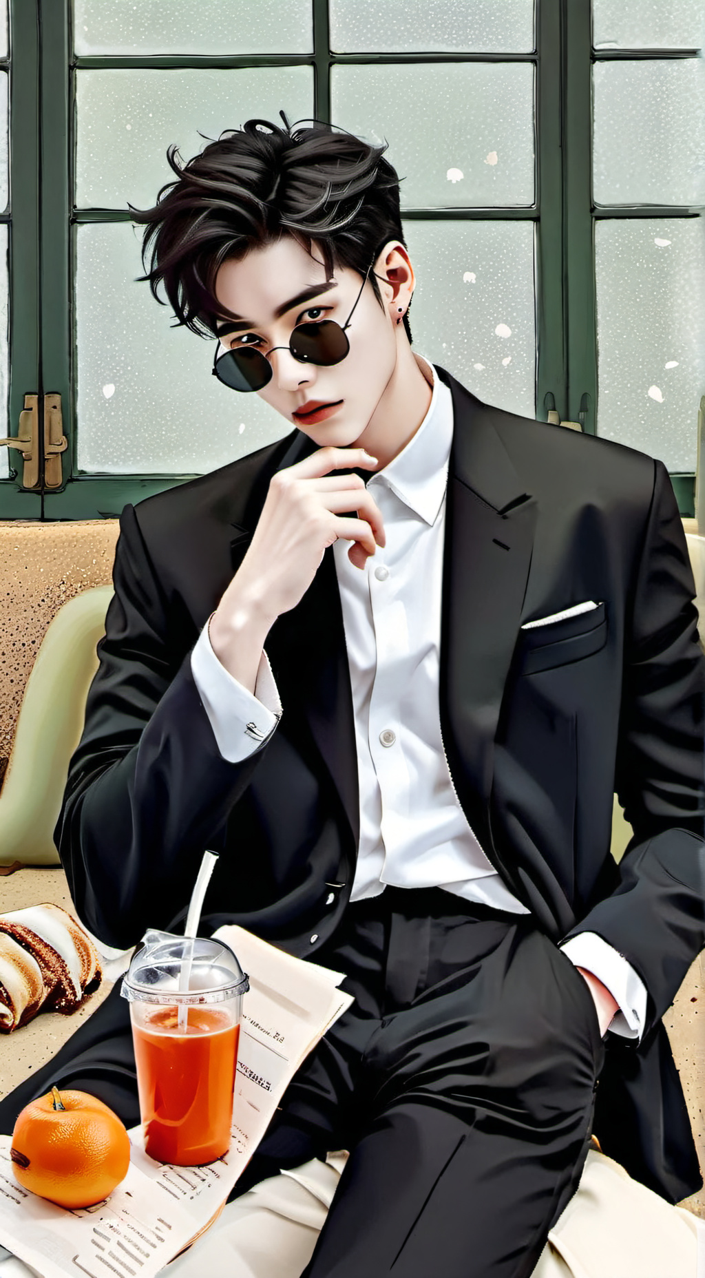 ai character: Calvin Klein background