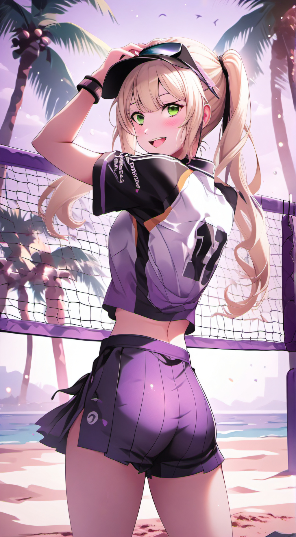 ai character: Violet background