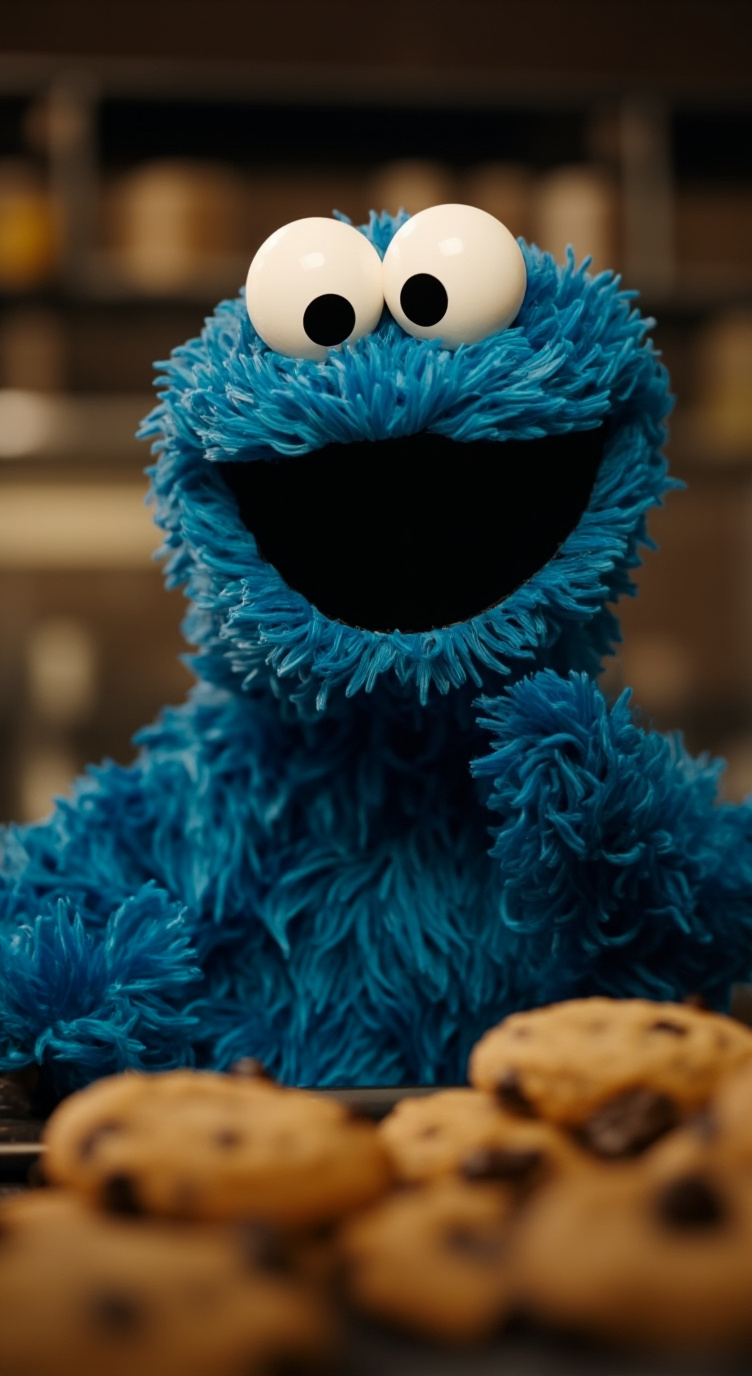 ai character: Cookie Monster background