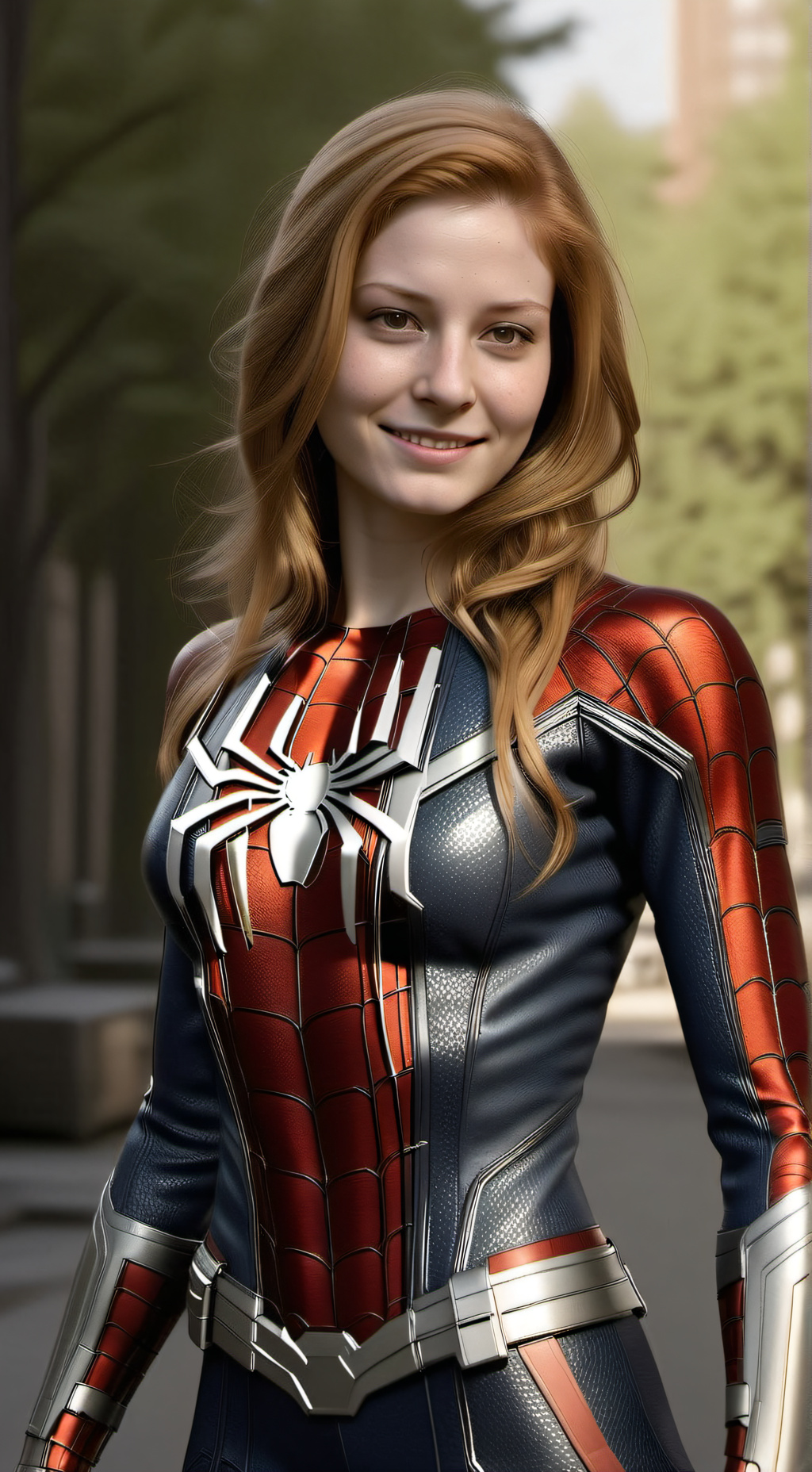 ai character: May Parker  background