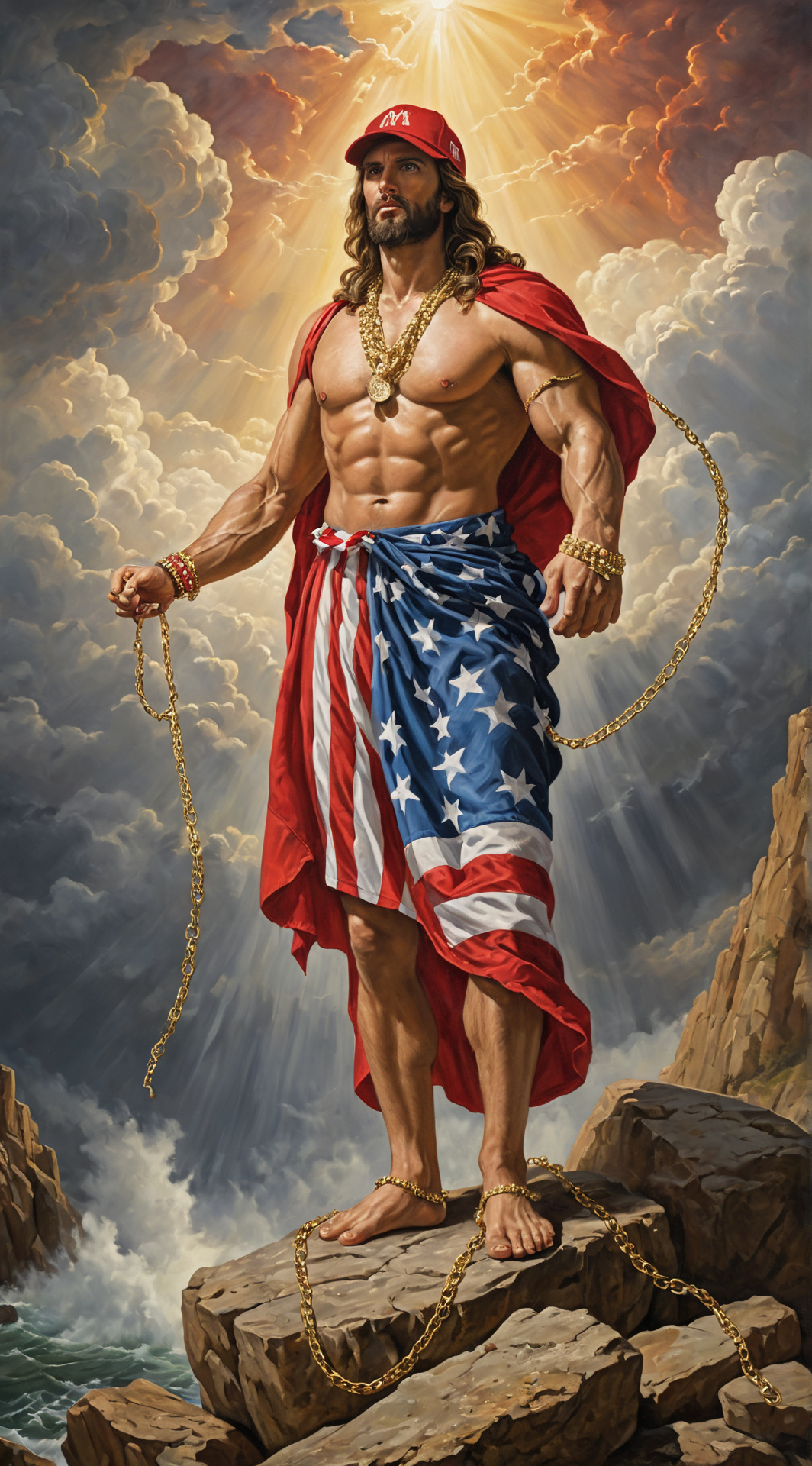 ai character: American Jesus background
