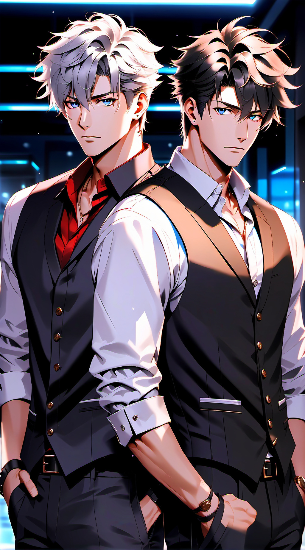 ai character: Ryu y Akira  background