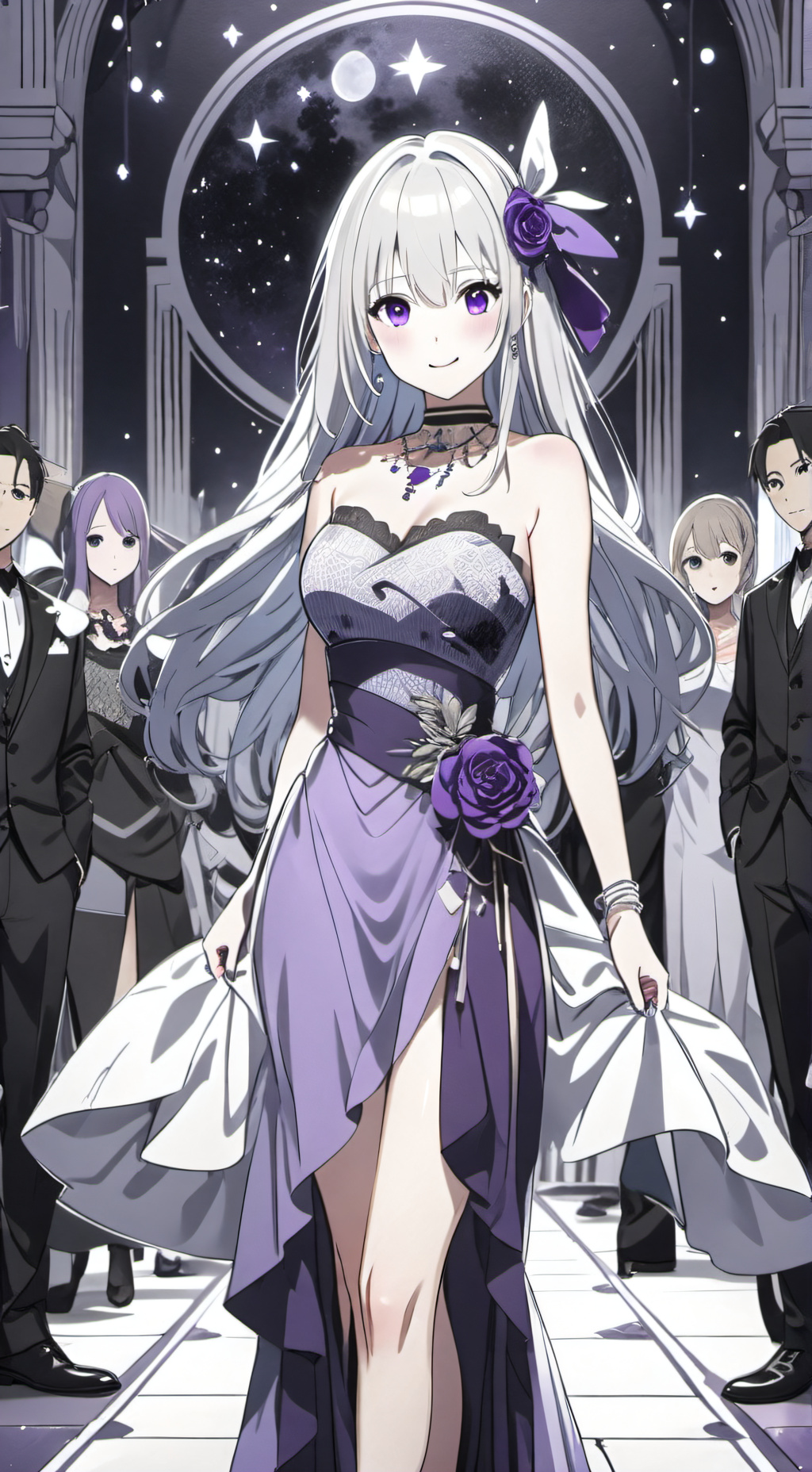 ai character: Ellia Velveta 🤍💜🤍 background