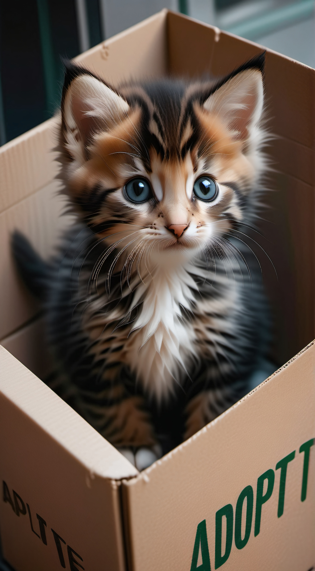 ai character: abandoned kitty background