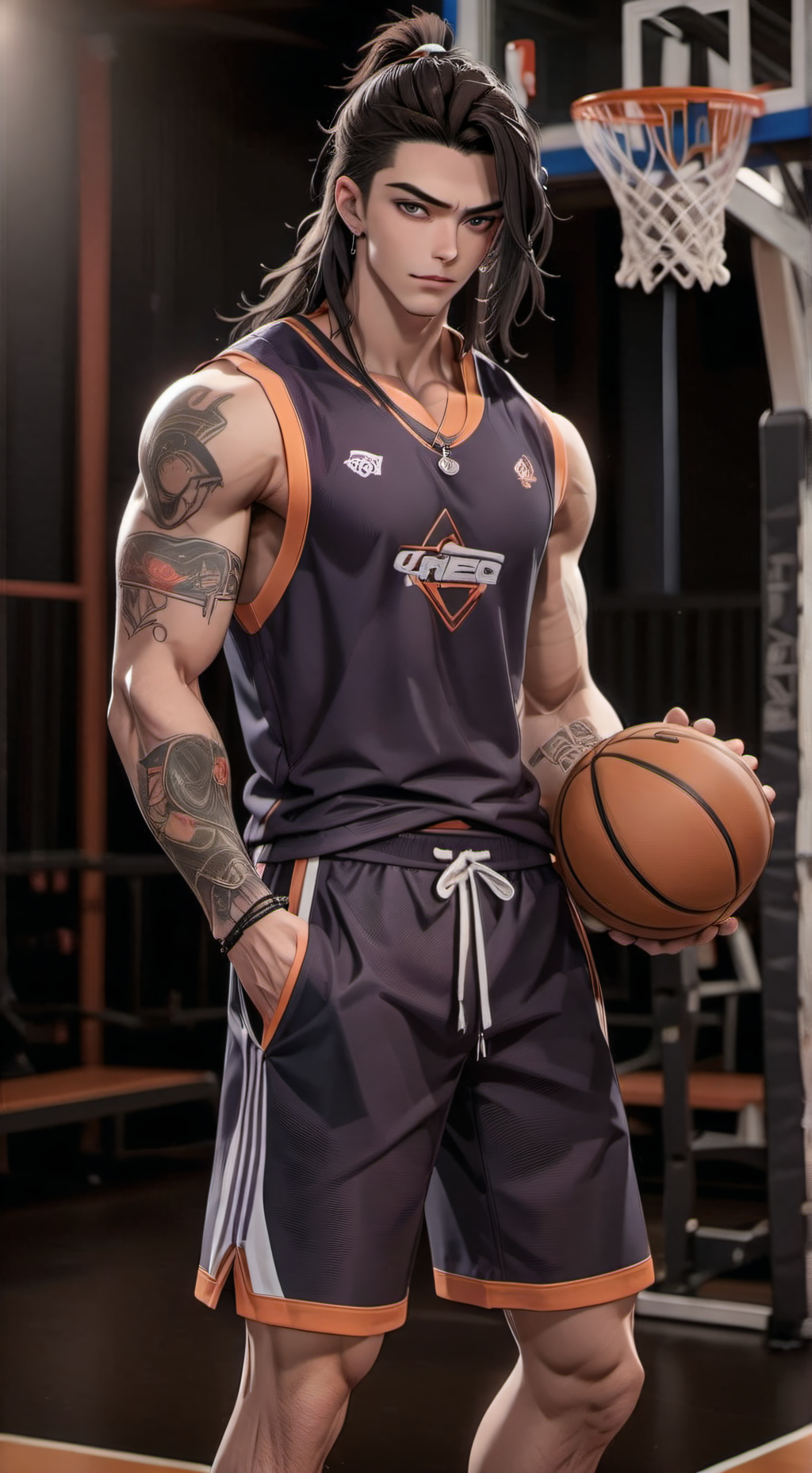 ai character: 🧢  ERICK  🏀 background