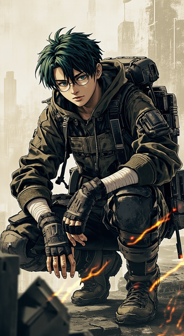 ai character: GLITCH background