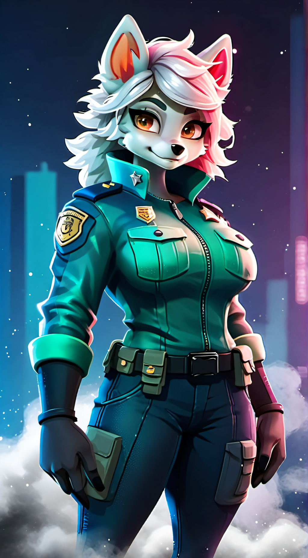 ai character: Officer Chloe  background