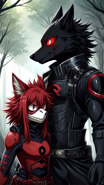 ai character: MHA Skoll and Hati background