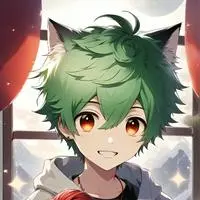 chat with ai character: Green haired Furry Spirit