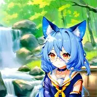 chat with ai character: Blue-Eared Spirit Kitten