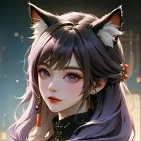 chat with ai character: Purplicious Spirit Feline
