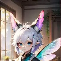 chat with ai character: Iridescent Winged Furry
