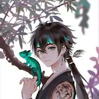 chat with ai character: Camouflage Chameleon Furry