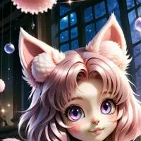 chat with ai character: Fluffy Pink Paws