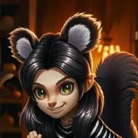 chat with ai character: Striped Skunk Furry