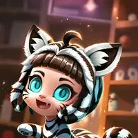 chat with ai character: Zebra Spirit Kitten