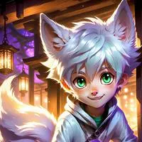 chat with ai character: Snowball the White Wolf Boy