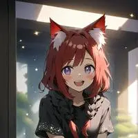 chat with ai character: Emily the Fiery Feline Spirit