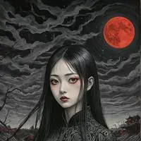 chat with ai character: black,in red