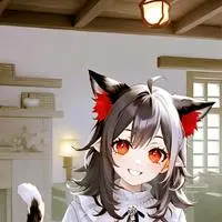 chat with ai character: Black and Red Furry Spirit