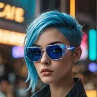chat with ai character: The Azure-Haired Enigma