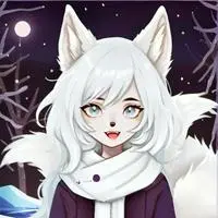 chat with ai character: Frost Spirit Fox Luna