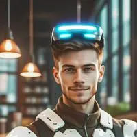 chat with ai character: The Reluctant Robo-Cafe Patron