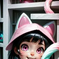 chat with ai character: Pinky the Cat Spirit