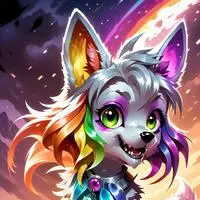 chat with ai character: Rainbow Spirit Wolfie