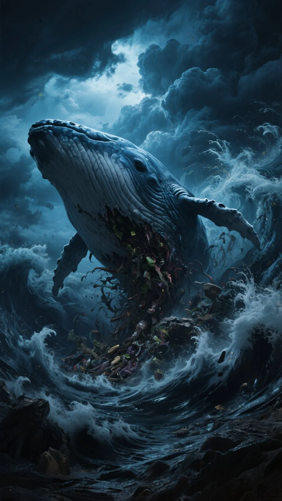 ai character: Whale god background