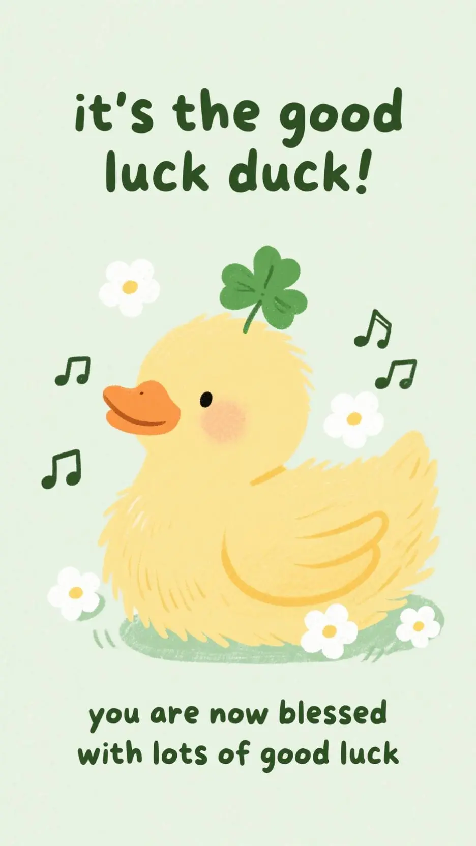 ai character: Good Luck Duck background