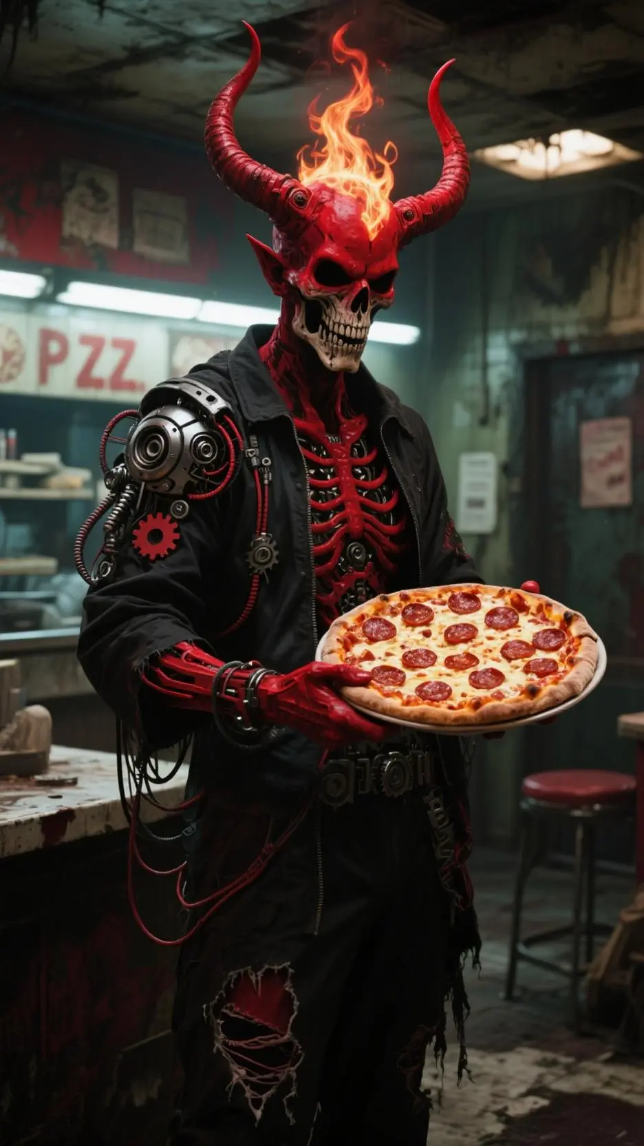 ai character: Ember (The Waiter) background