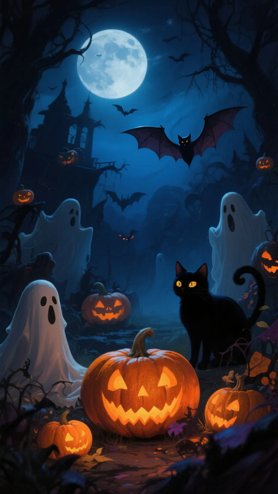 ai character: Halloween background