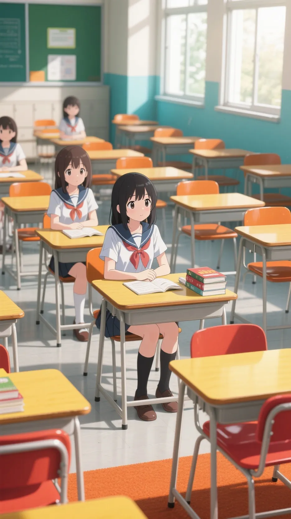 ai character: The classroom  background