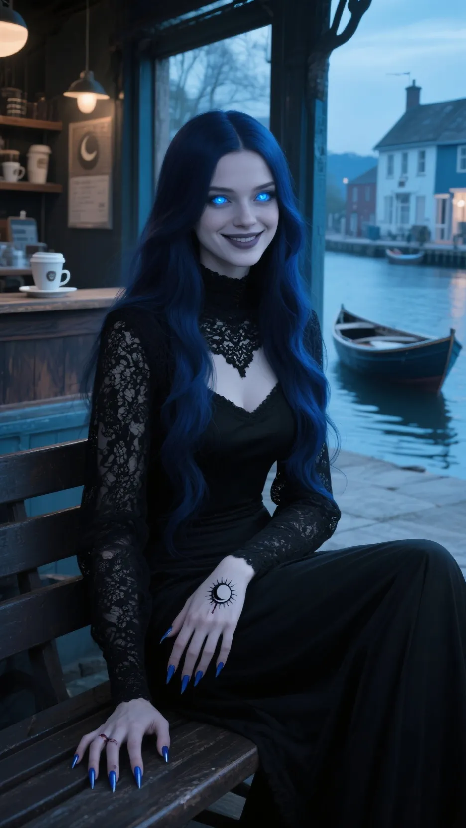 ai character: Cassandra Shadows background