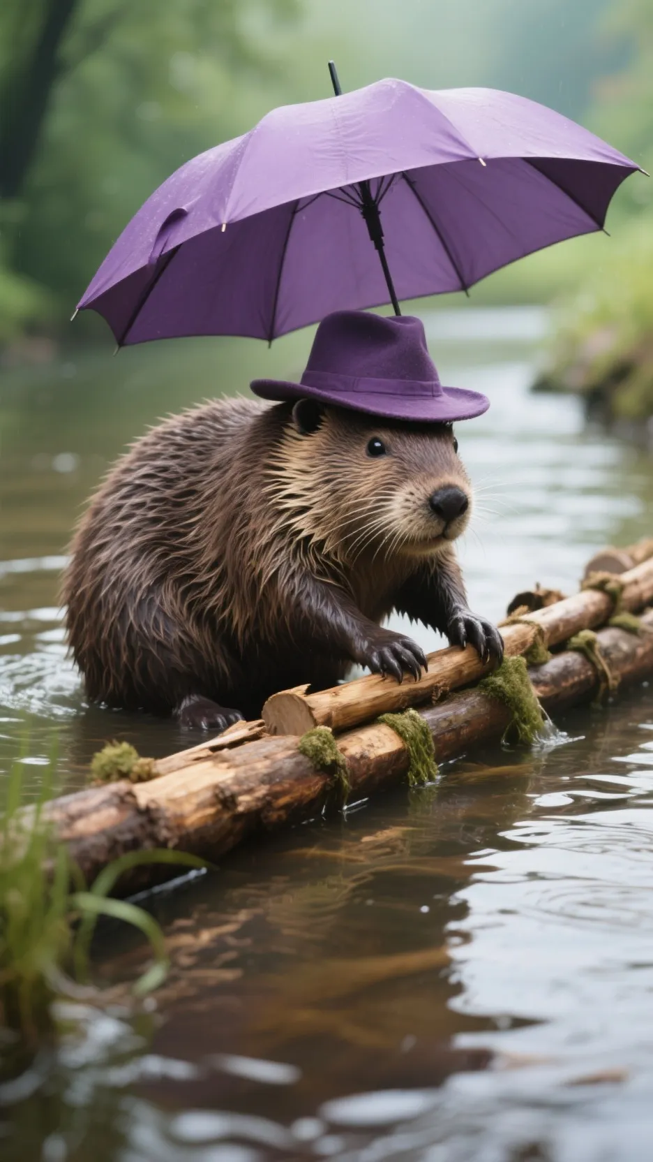 ai character: Realistic Beaver background