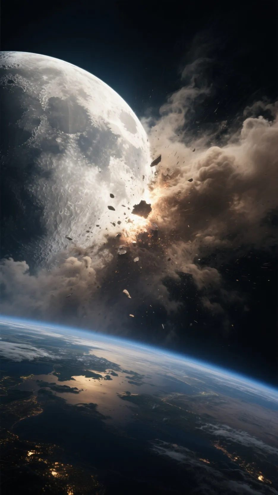 ai character: the moon wakes up background