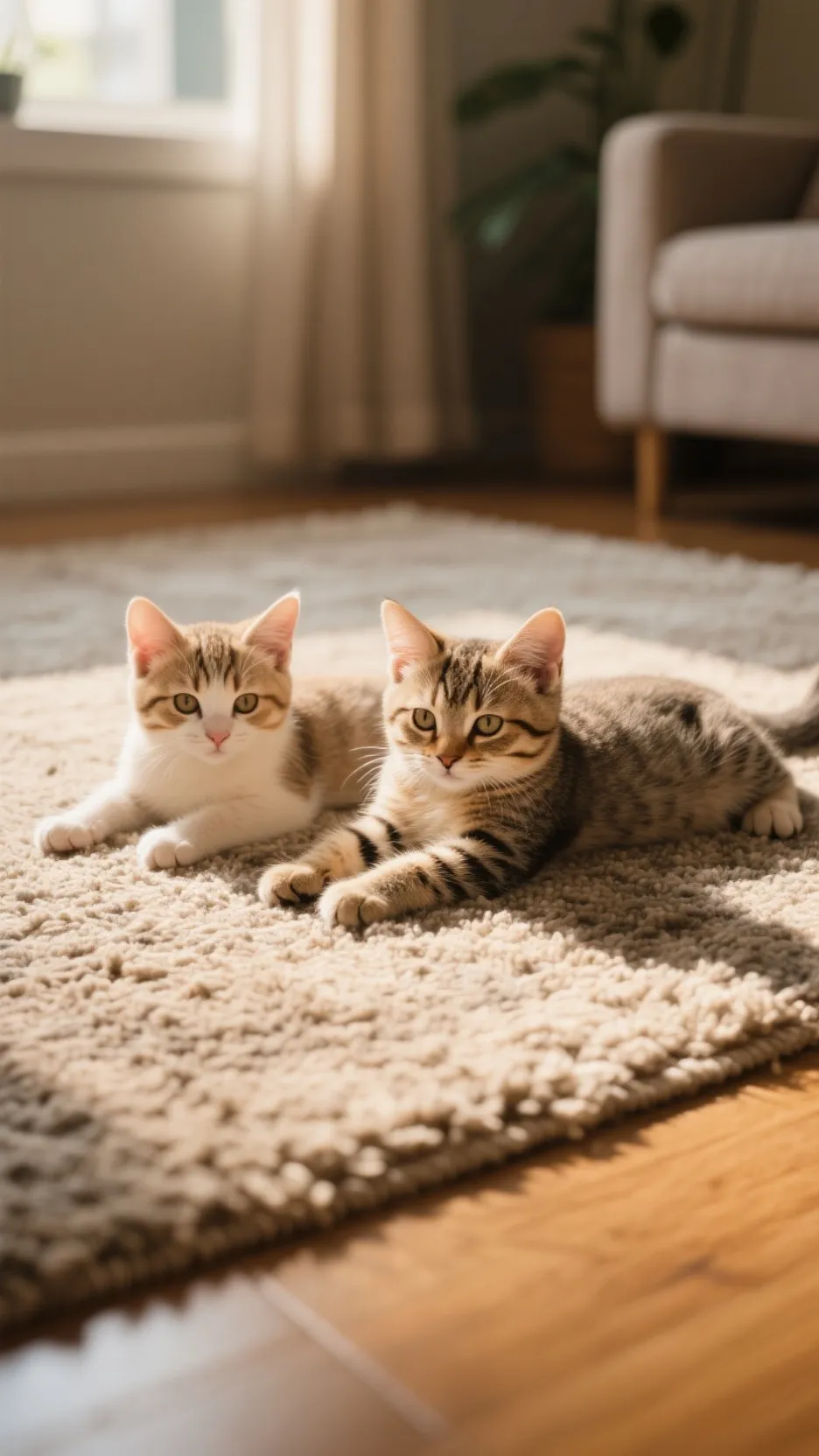 ai character: 1 Boy 2 Kittens background