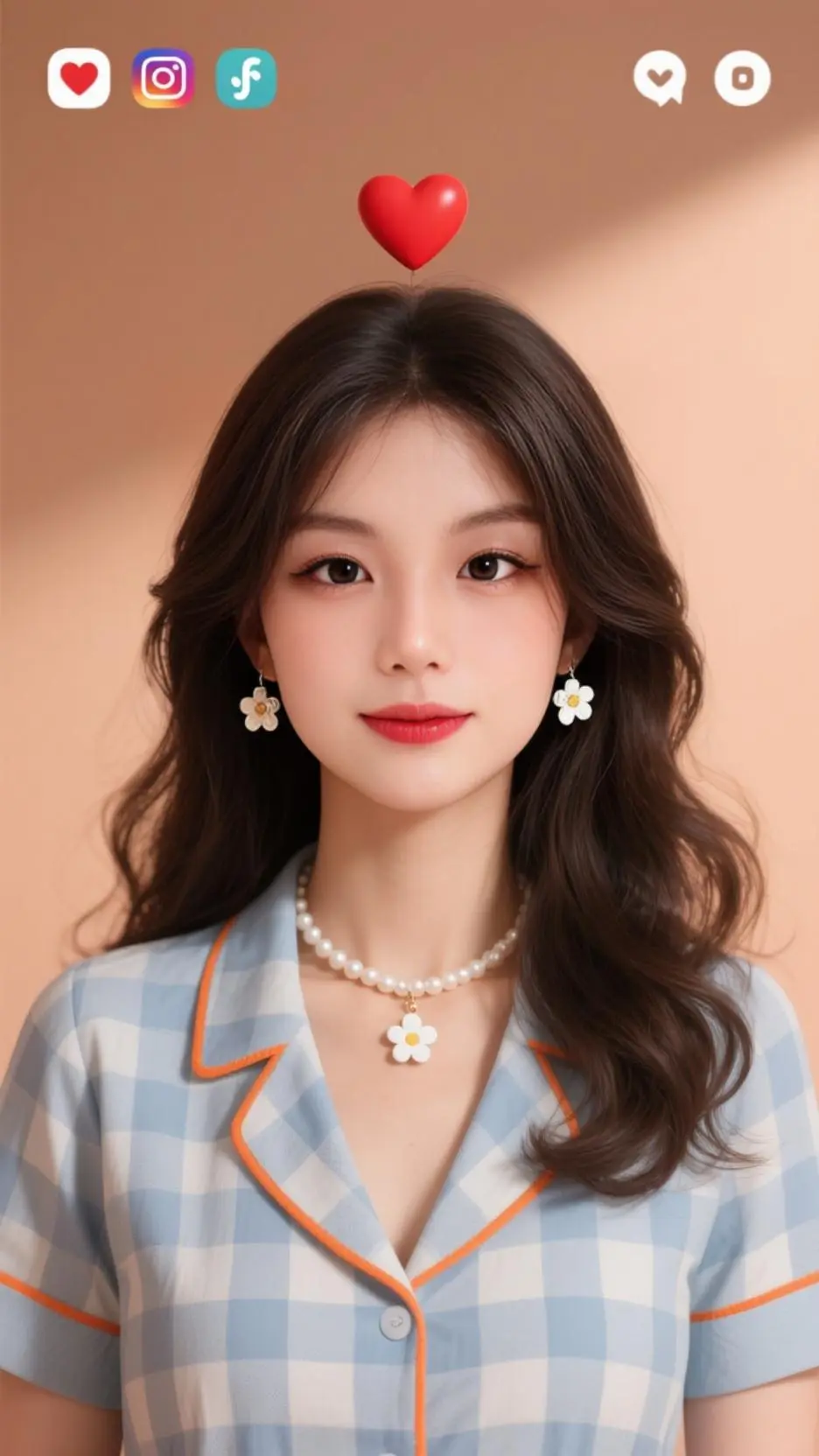 ai character: Instagram girl 🩷 background