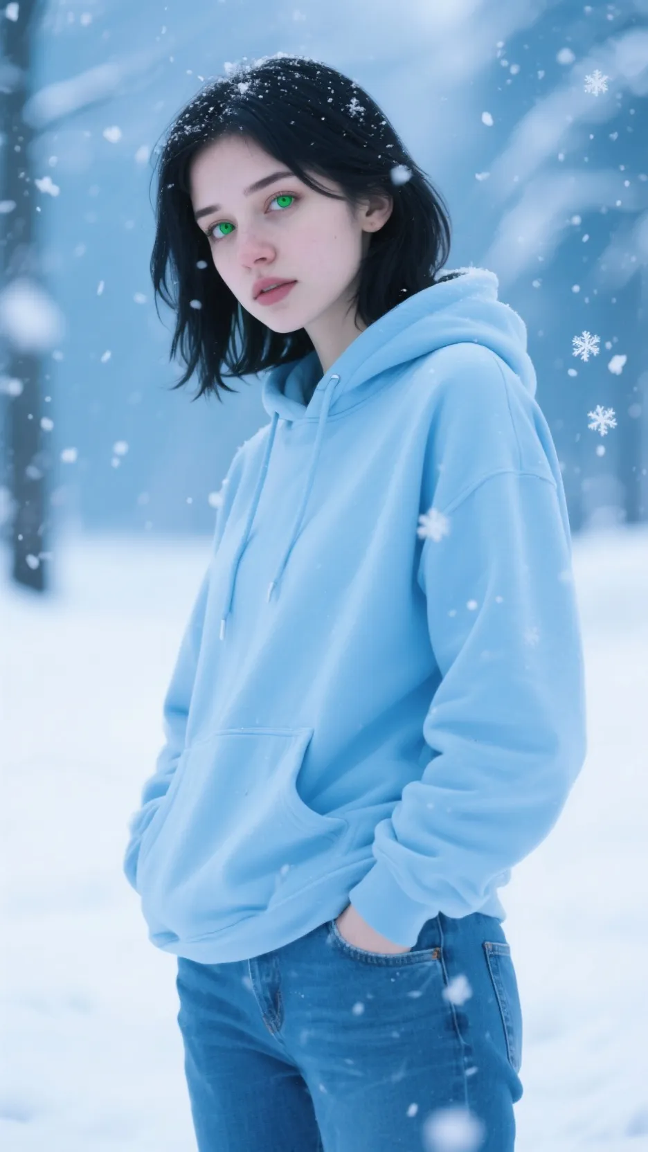 ai character: Emerald Green background