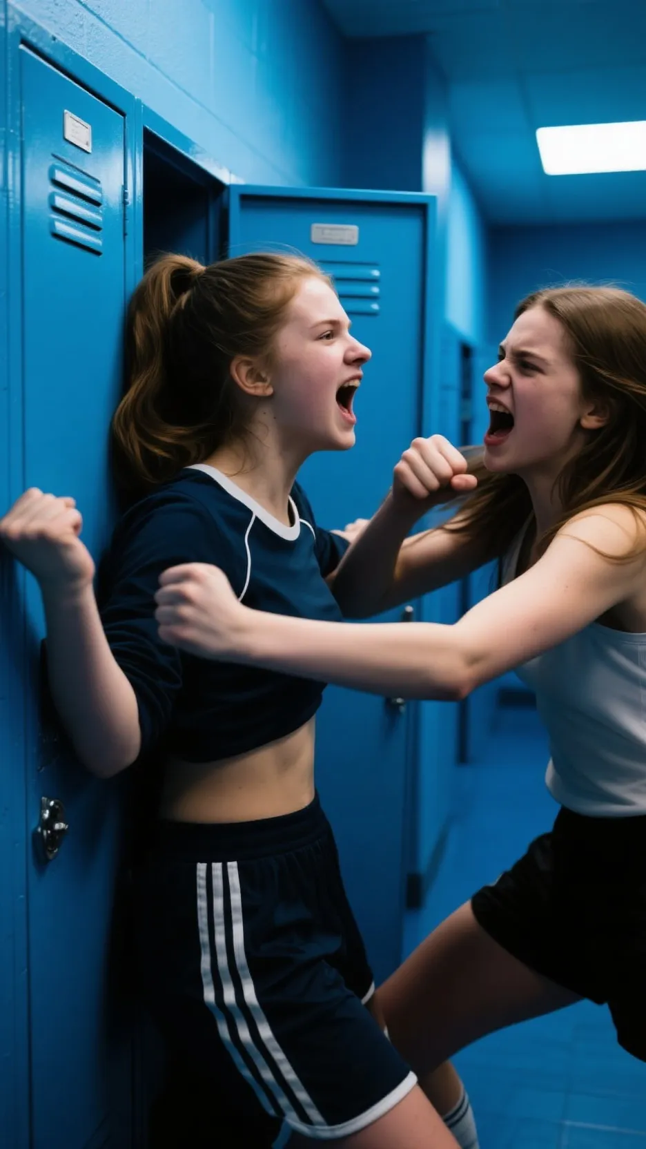 ai character: locker room fight background