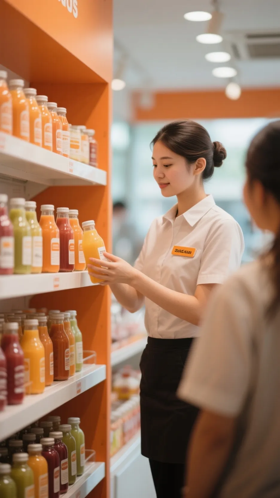 ai character: Juice store background