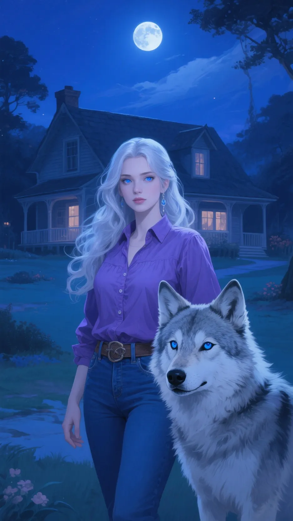 ai character: Elizabeth Silver background