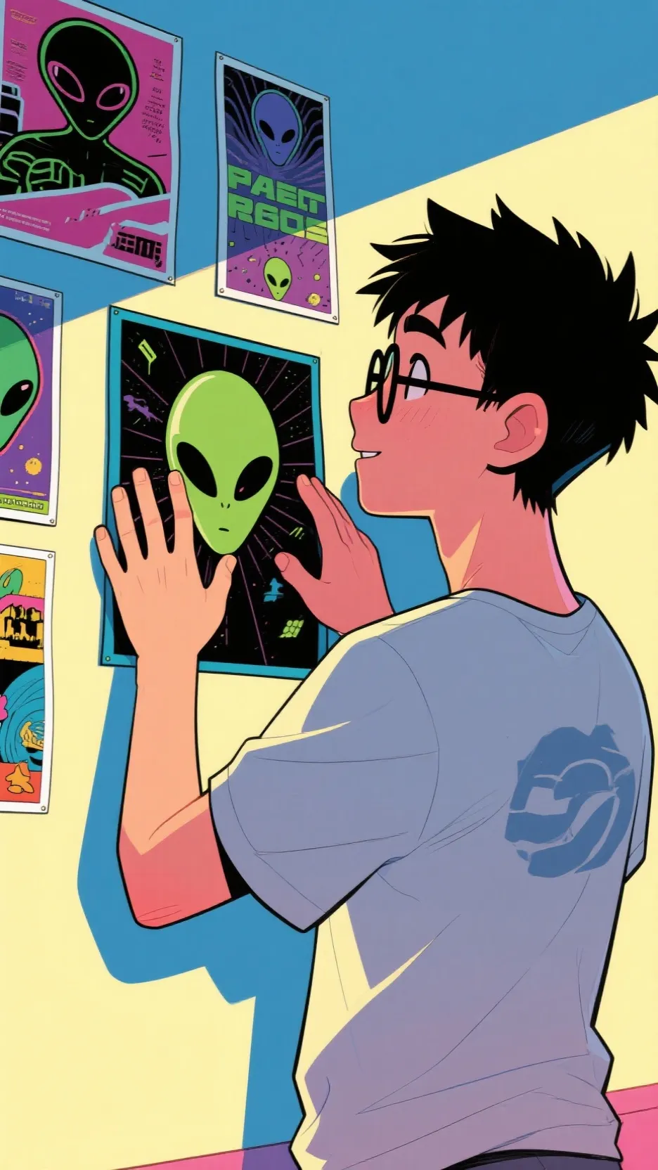 ai character: okarun  background